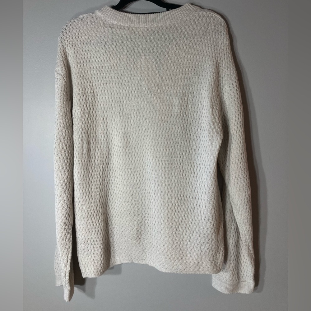 SOLD 🩵Sweater Pants Set Coord Ladies L Beige Cozy Warm Loungewear Crewneck Top - Picture 3 of 10
